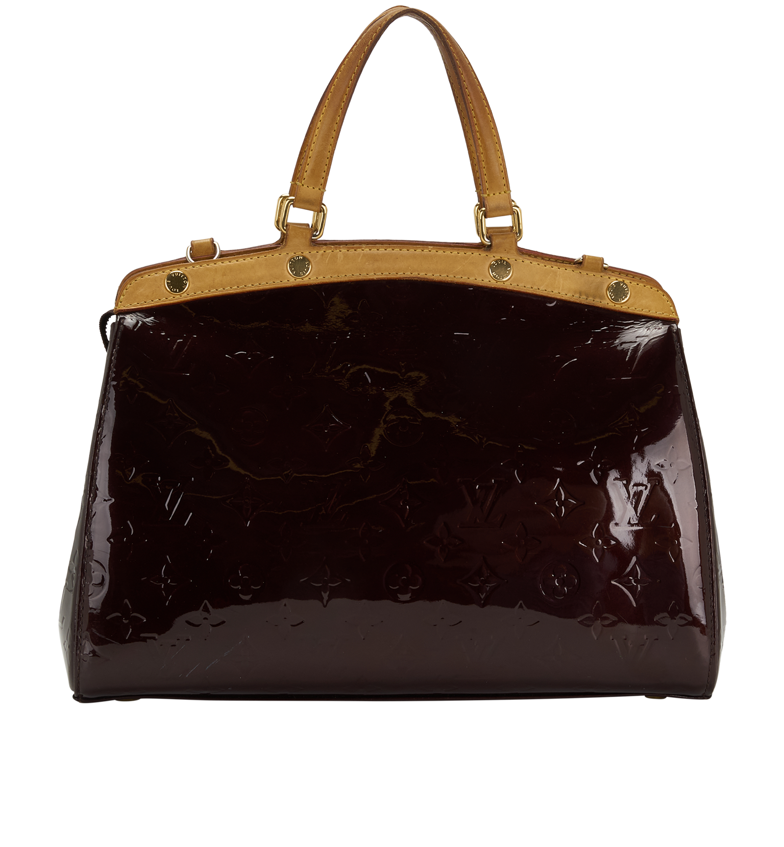 Brea MM, &pound;650, Handbags, Burgundy, Patent Leather, Back view